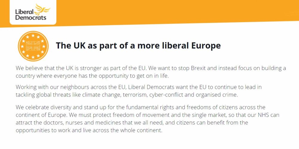 Lib Dem Manifesto The UK as part of a more Liberal Europe