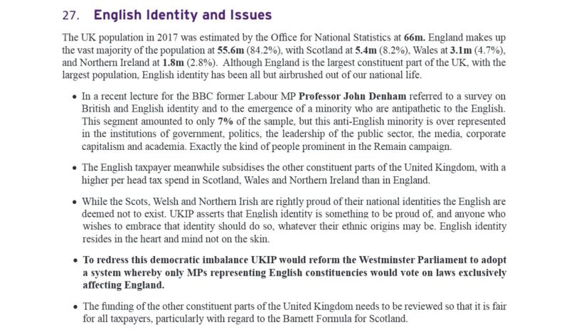 Ukip Manifesto English Identity And Issues
